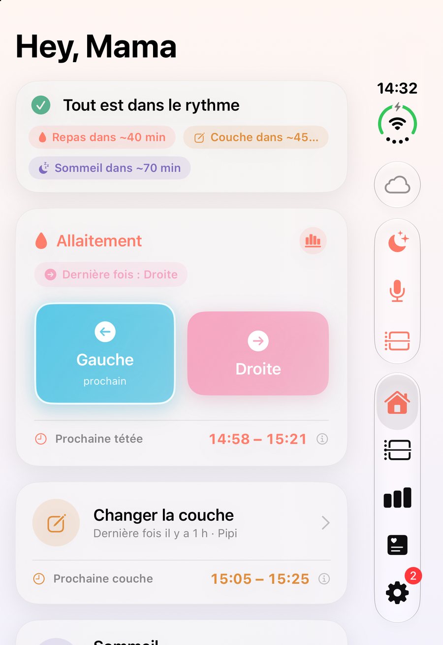 Écran extérieur de l’iPhone Duo fermé avec l’écran d’accueil HeyFini