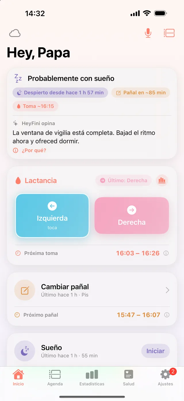 HeyFini en el iPhone de papá: «Hey, Papa», el mismo estado