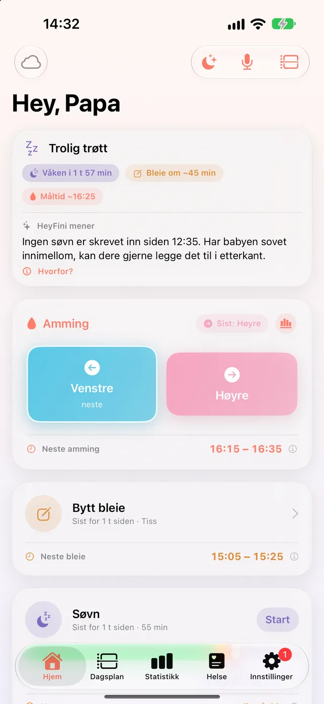 HeyFini på pappas iPhone: «Hey, Papa» med nøyaktig det samme
