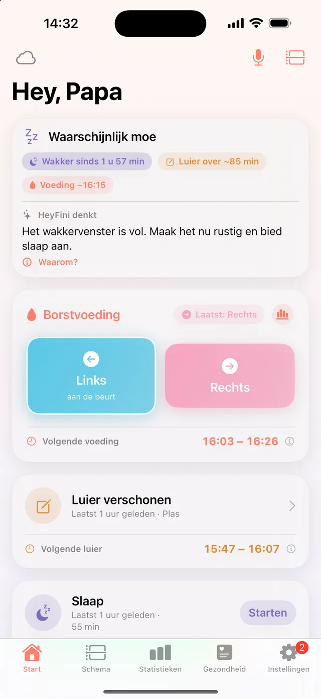 HeyFini op papa's iPhone: ‘Hey, Papa’ – identieke stand