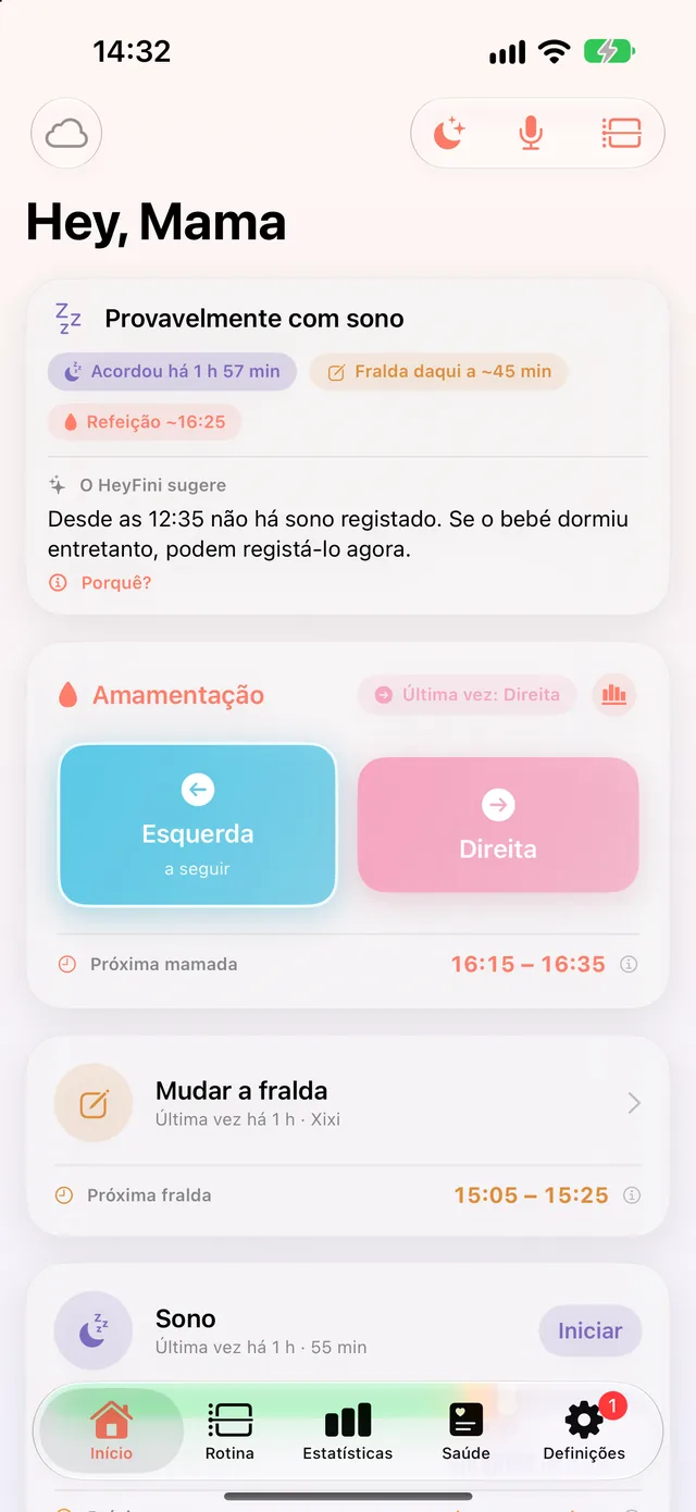 HeyFini no iPhone da mãe: “Hey, Mama”